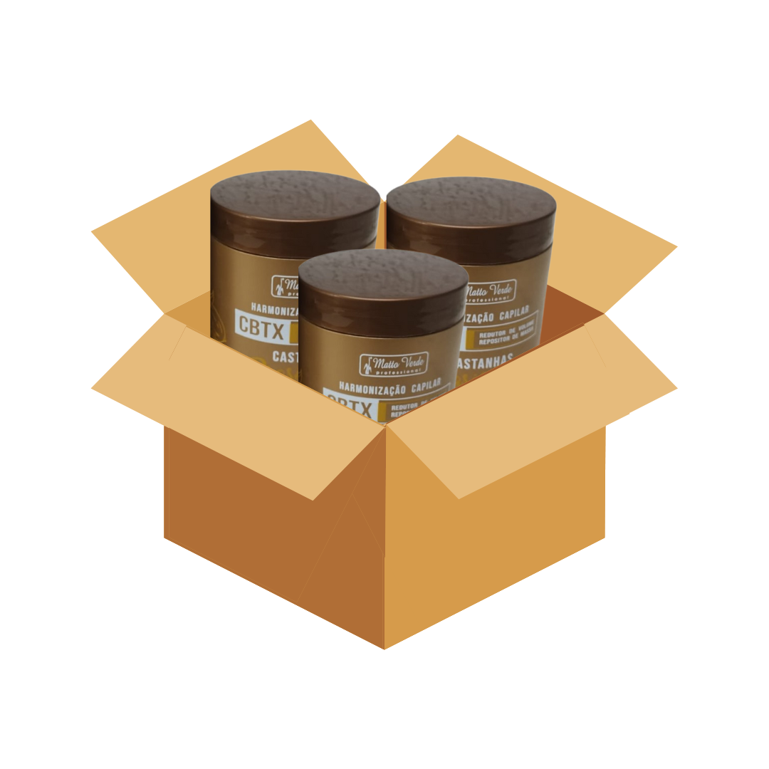 0012CX - Caixa com 5 Harmonização Capilar CBTX Castanhas Brasileiras – Matto Verde Professional - 500g cada