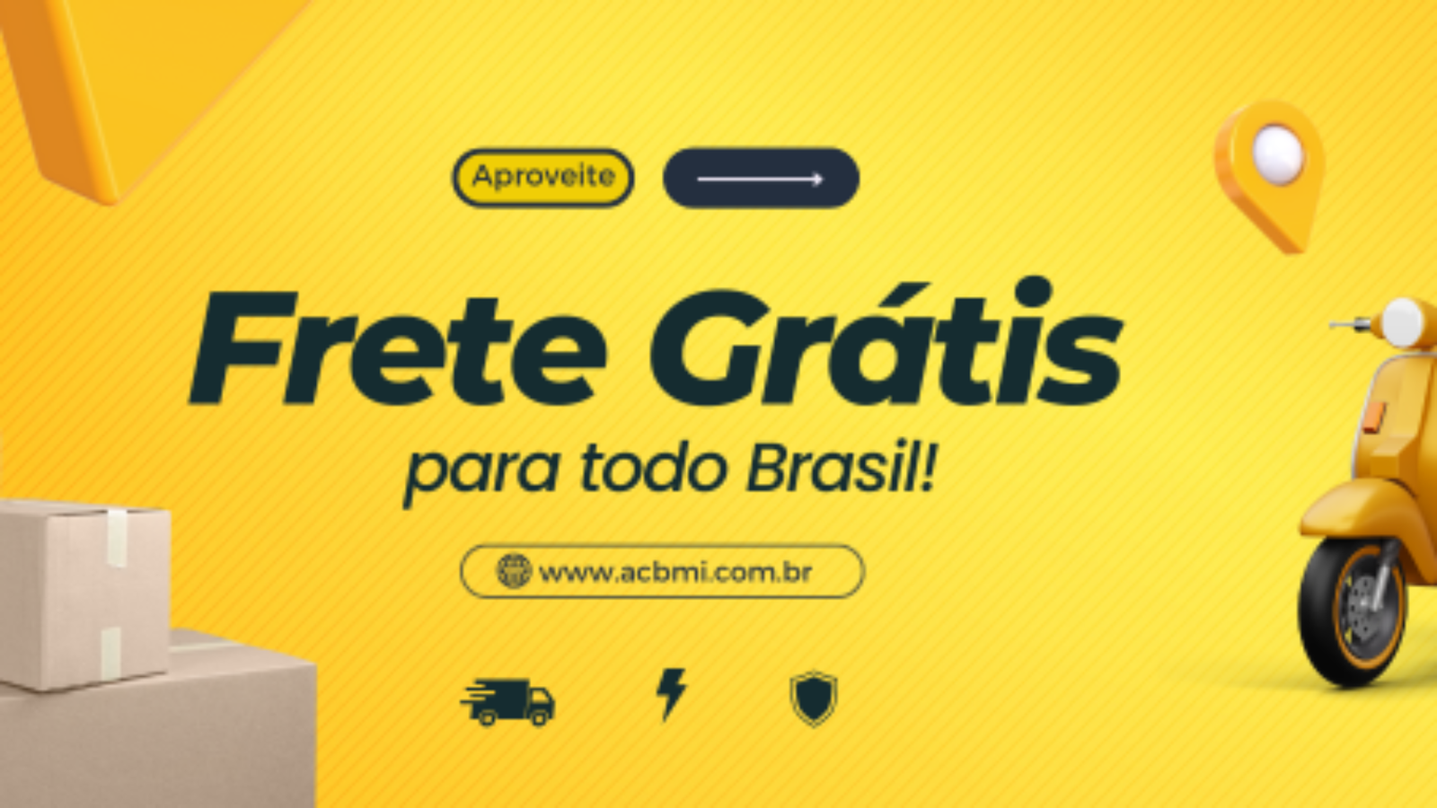 Banner para loja online frete grátis mercado shops médio